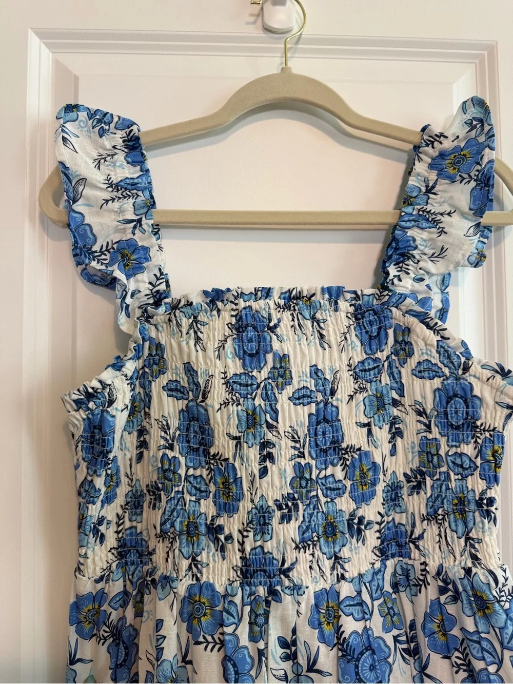 Haute Hippie Blue and White Floral Maxi Dress - Picture 3 of 4